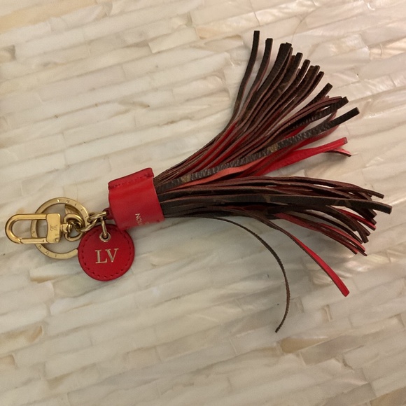 LOUIS VUITTON Monogram Tassel Bag Charm / Key Chain Red ♥️ Limited Edition - Picture 1 of 7